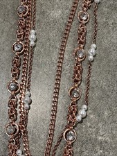 Susan Graver (QVC) New W/ Tags Rose Gold, Multi Strand Necklace