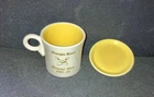 VINTAGE HLC FIESTA TWO TONE ADVERTISING SIT N SIP MUG & COASTER