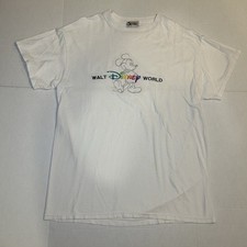 Vintage Walt Disney World Embroidered T Shirt Size L Made In USA Mickey Mouse