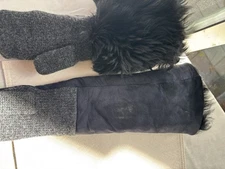 Marni Italian Shearling Mittens Black Lambskin Gloves/ Arm Warmers