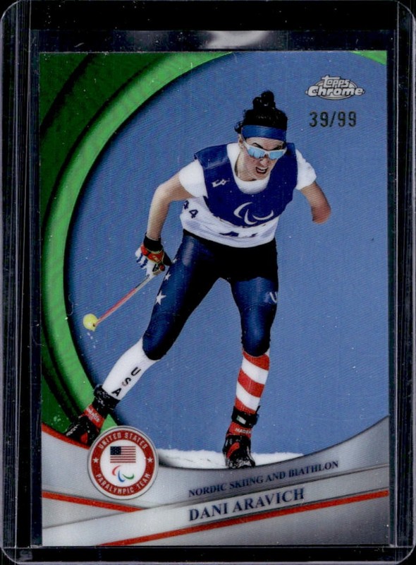 2026 Topps Chrome US Winter Olympics Dani Aravich Green Refractor #/99