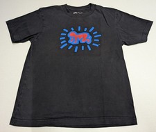 Uniqlo Keith Haring Mens Short Sleeve T Shirt Extra Small XS Black Graphic Art
