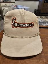 Vintage Browning Hat Cap Snapback Rope Hunting Usa (H7)