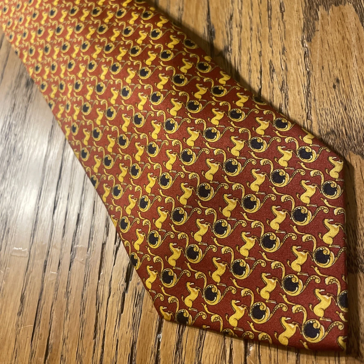 Cravate Homme RENATO BALESTRA Soie Carreaux Bleu/orange - Occasion Très Bon état