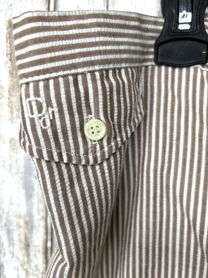 Pantalones Cortos De Colección Christian Dior Monsieur Para Hombres Seersucker Piped Rayas Talla XL Foto 2 de 4