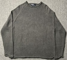 Vintage Polo Ralph Lauren Men  s Cotton Knit Sweater Crewneck Gray Size L