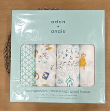 aden  anais Cotton Muslin Swaddle Blankets 4-Pack 47"x47" Breathable