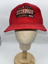 Vintage Hills Bros Racing Hat Cap Strap Back NASCAR Coffee Auto Racing Mens 90s