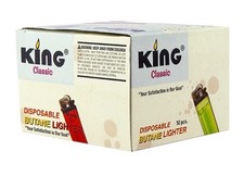 Encendedores de butano desechables King Classic colores surtidos 50 encendedores (paquete de 1)