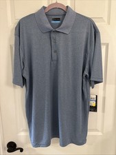 PGA Tour Golf Short Sleeve Athletic Men's Polo Shirt Blue Heather XL NWT