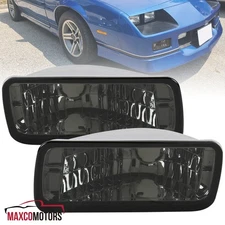 Smoke Bumper Lights Fits 1985-1992 Chevy Camaro Front Turn Signal Lamps L+R