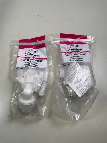 SharkBite Quick Connect 1/2" x 3/4" FGHT Elbow Female Garden Hose Thread (2pk)