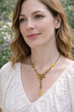 Butterfly Necklace Earring Set Jewelry Set Bridal Jewelry Wedding PROM Yellow