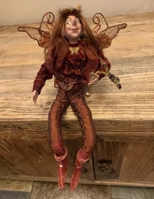Winward Butterfly Elf Pixie Rust/Red Shelf-sitter Doll