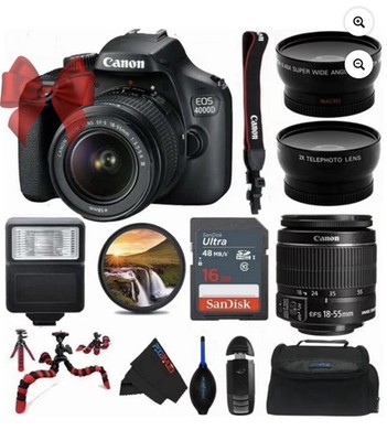 Canon EOS Rebel 4000D DSLR Camera EF-S 18-55mm F/3.5-5.6 DC III Lens
