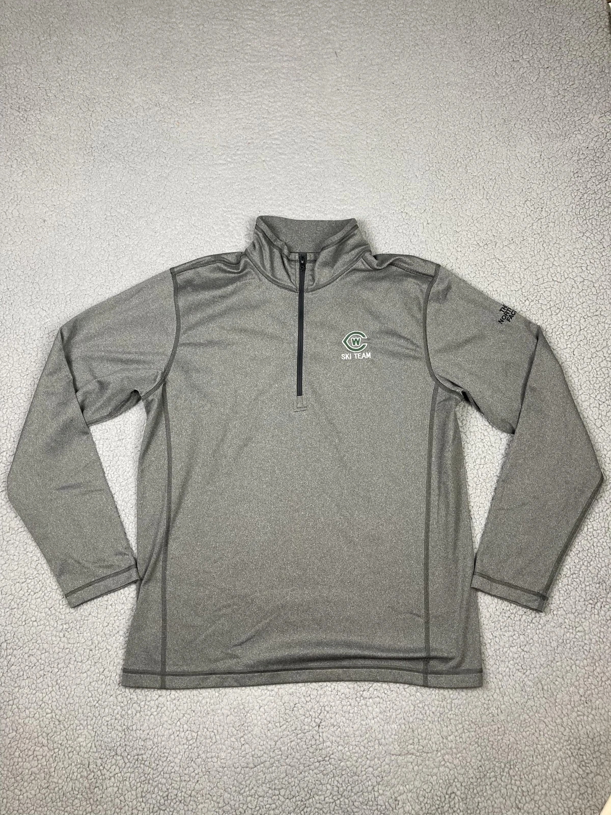 The North Face Pullover Mens LG Gray Half Zip Ski Team Performance Athletic Top