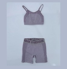Gymshark Lavender 2 Piece Set Biker Shorts Tank Top/Bra GLSH4251 Women  s S