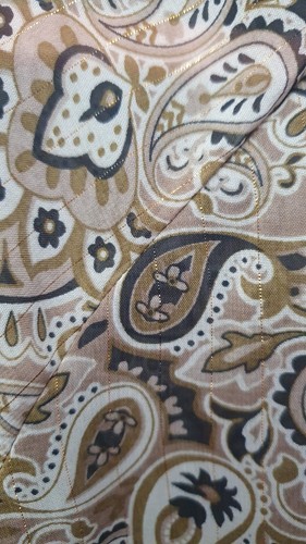 Blusa Papaya beige paisley collo alto cravatta chiffon UK10 EU38 US6 top manica lunga - Foto 7 di 12