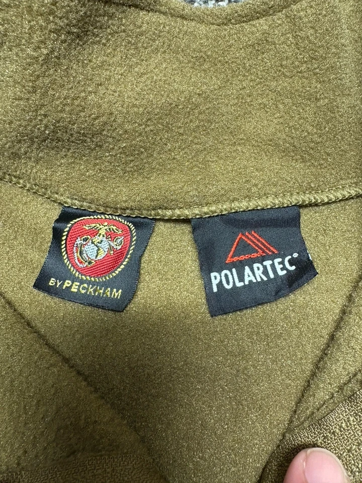 Chaqueta polar Peckam Polartec para hombre grande USMC cremallera ejército militar táctica verde Foto 3 de 4
