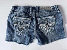 Rock Revival Distressed Bling Rhinestone Denim Jean Shorts Women s Size 29