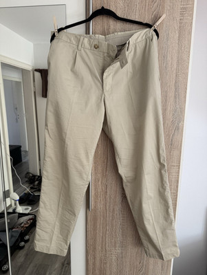 MNG Herren Hose Beige Gr. 44 Baumwolle Twill Regular, gerades Bein