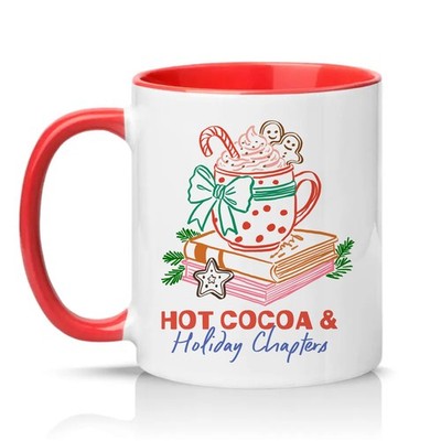Heißer Kakao und Feiertag Kapitel Unisex 11 Unzen Keramiktasse Buchliebhaber Weihnachten...
