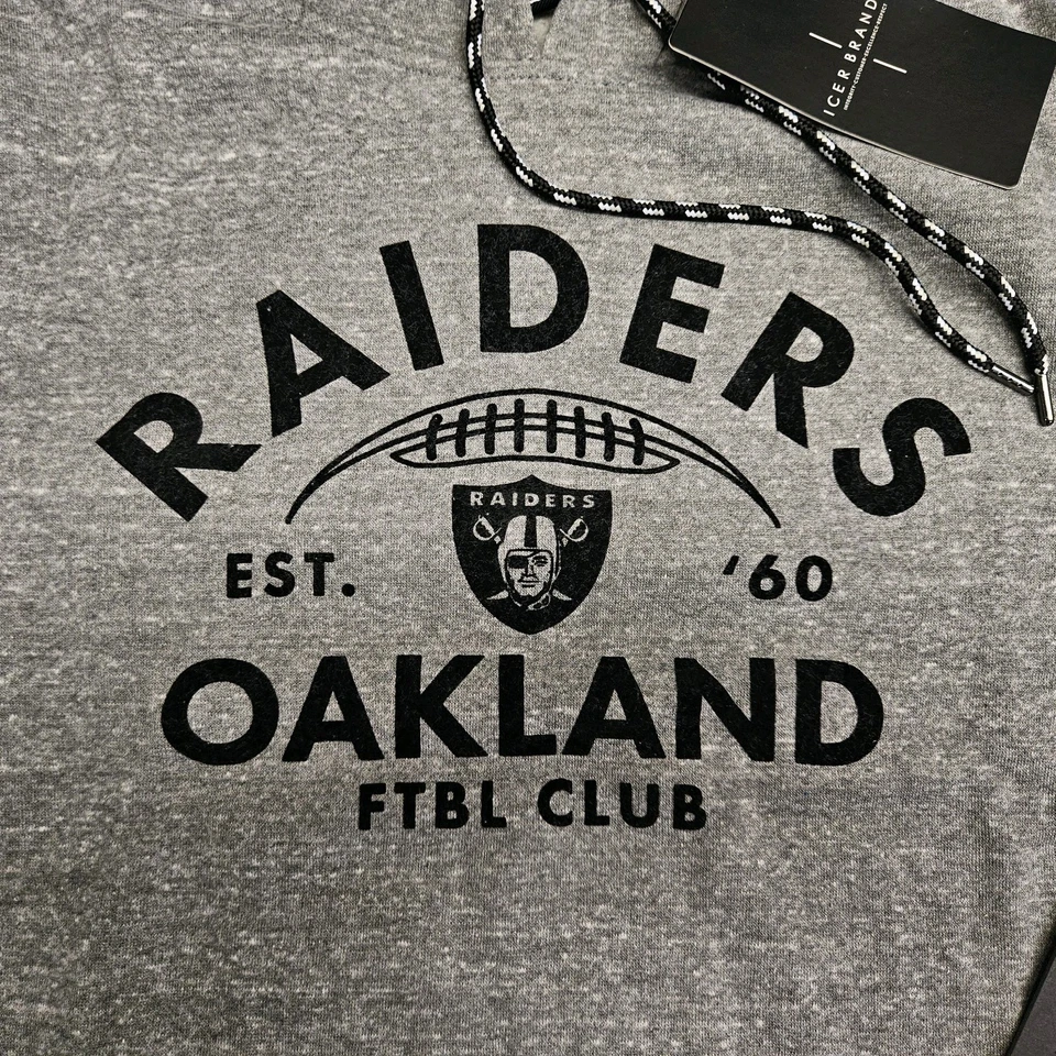 Ropa del equipo de la NFL Oakland Raiders gris suéter con capucha de gran tamaño / XL para mujer Foto 3 de 4
