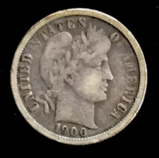 1900 O Barber Dime - Better Date and Mintmark - U.S. Coins: Silver 10C