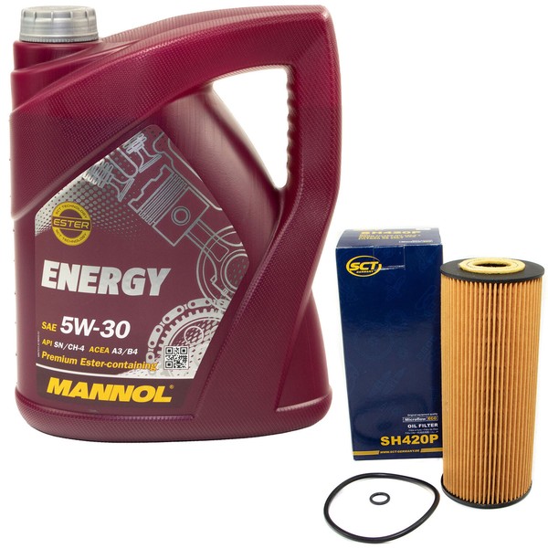 MotoröL Set 5W-30 5 Liter + ÖLfilter SH 420 P FüR Audi A3 A4 Seat Skoda VW Bora-image