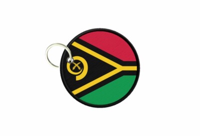 Vanuatu Flag Keychain Round Badge