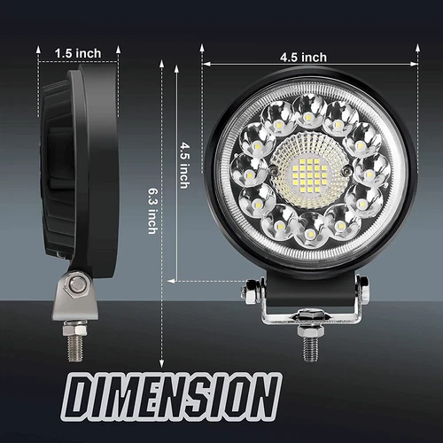 2x 4.5" LED Work Light Bar Flood Spot Combo Pods Offroad Driving Truck Fog Lamp - Bild 8 von 11