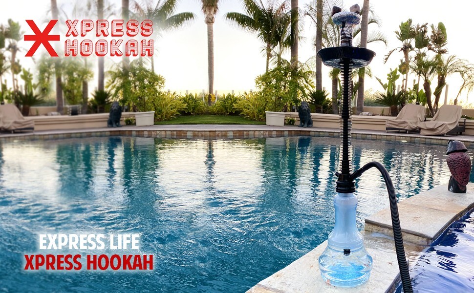 XPRESS HOOKAH Portable Plastic Hookah Pipe Set 30" Incudes Hose & Bowl