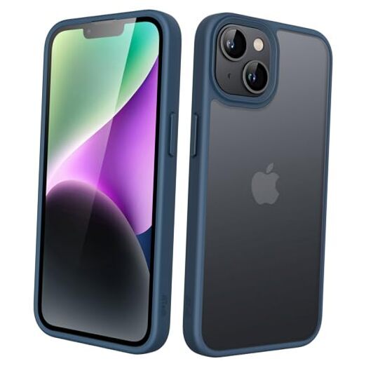 Matte Case for iPhone 14 6.1-Inch, Shockproof Military Grade Drop Storm Blue