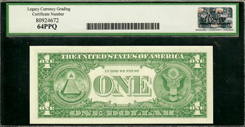 $1 1963 Fr. 1900-H Mule Face of FRN and Back of Silver Cert LCGSVy Ch New 64PPQ - Picture 2 of 2