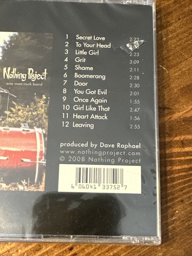 Nothing Project "One Man Rock Band" CD Sealed. 12 Tracks. 2008. No Label. - Foto 3 di 5