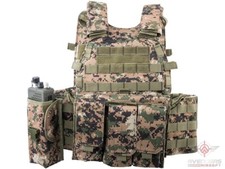 Avengers 6D9T4A Tactical Airsoft Vest w/ Magazine Radio Pouches Digital Woodland