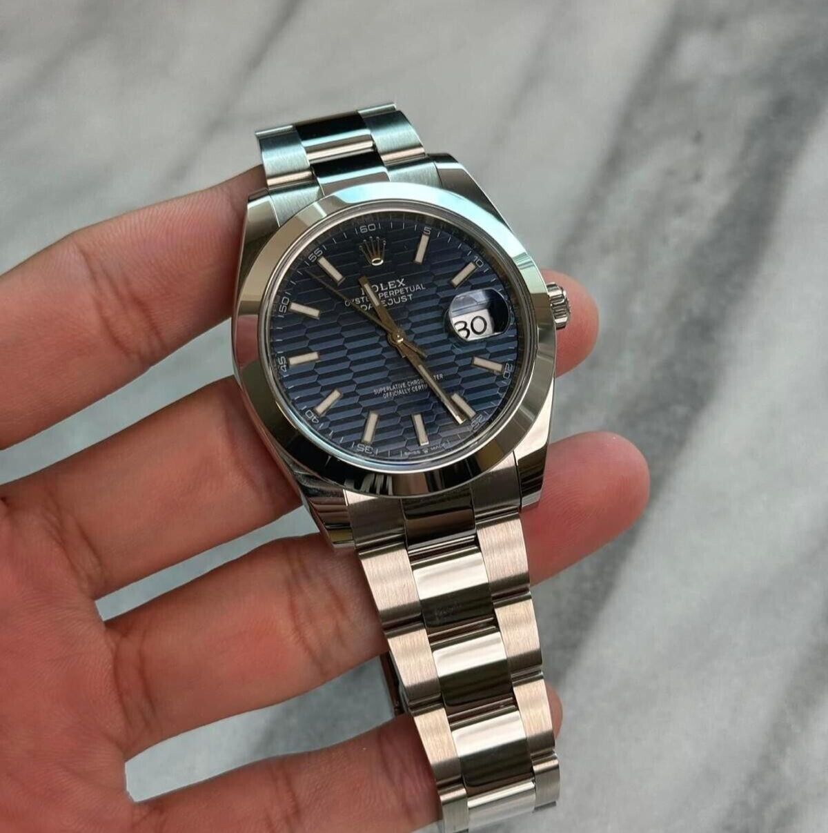 Rolex Datejust 41 126300 Stainless Oyster Blue Fluted Motif New, Complete, 2024