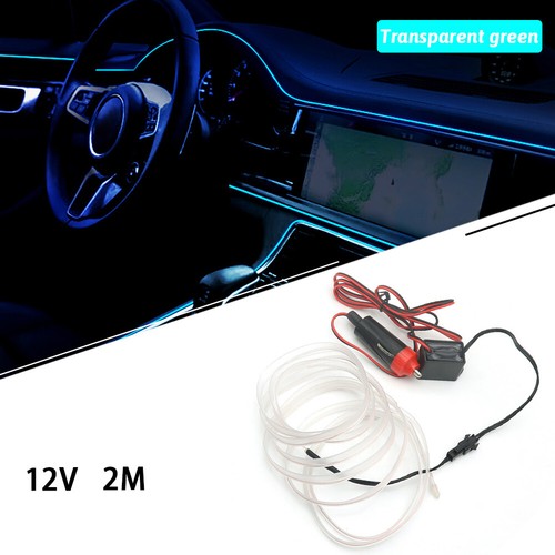 Tira de neón de luz decorativa interior coche luz verde transparente 2m LED El Line  - Imagen 14 de 19