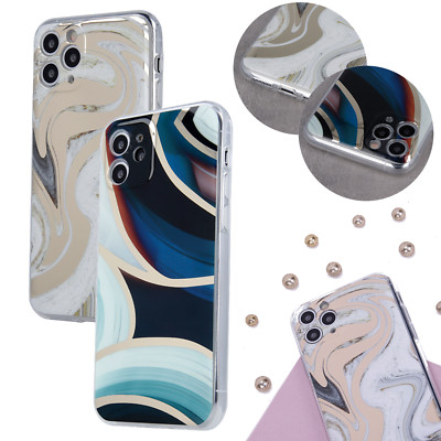 Für Samsung Galaxy S22 Plus - Handy Tasche Marble Hülle Case Etui Glitzer Bunt