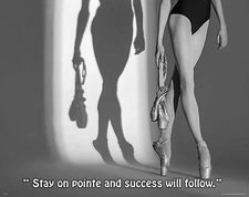 Ballet Dance Studio Motivational Poster Print Shoes Kids Room Wall Decor Success