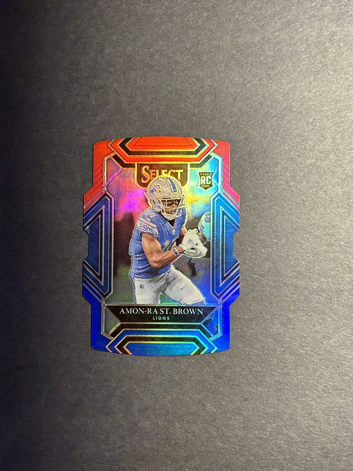 2021 Select Amon-Ra St. Brown Red Blue Prizm Club Die Cut Rookie #273