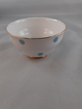 Royal Vale Polka Dot Sugar Bowl Baby Blue Bone China Vintage British