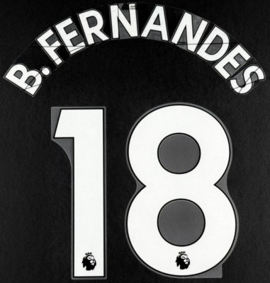MAN UTD 19/23 B. FERNANDES 18 OFFICIAL AVERY DENNISON WHITE PLAYER SIZE NAME SET