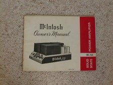 Vintage Original McIntosh MC50 Manual. Good Condition.