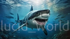 Digital Image Picture Wallpaper Background Desktop AI Art Great White Shark Jaws