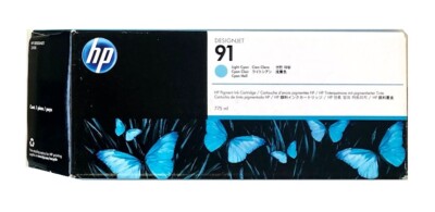 Original Tinte HP DesignJet Z6100 / C9470A Nr. 91 Light CYAN NK Cartridge