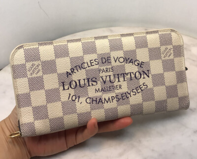 Genuine LOUIS VUITTON Damier Azur Portefeuille Insolite Long
