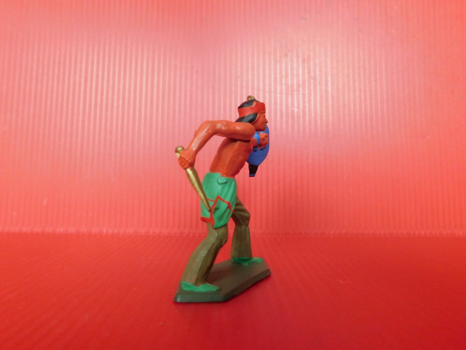 Figurine Elastolin Western - Indien à Cheval Au Combat - Échelle 1:32 - Plastique Peint