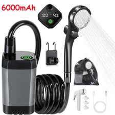 Portable Camping Shower 6000mAh Rechargeable Outdoor Camp Pump for Hiking Travel
