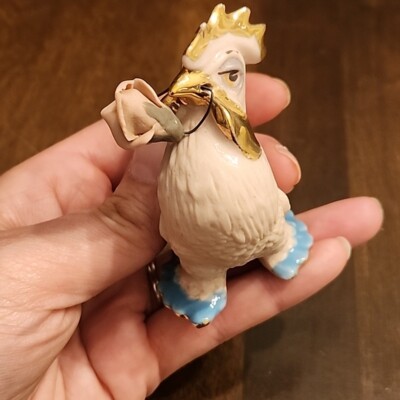Walker Hagen Renaker Pink Gold Bisque Rooster Rose Figurine Hen